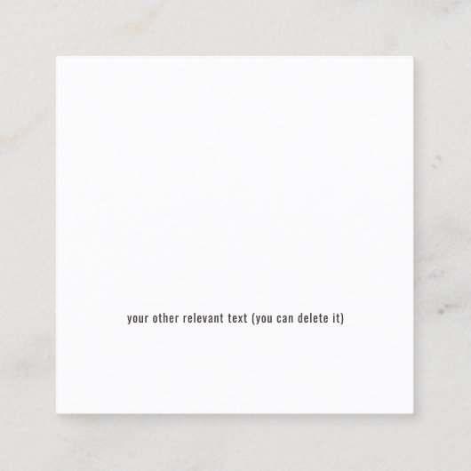 コーヒモダンエレガントーミニマルアイコン喫茶店 スクエア名刺 (裏面)