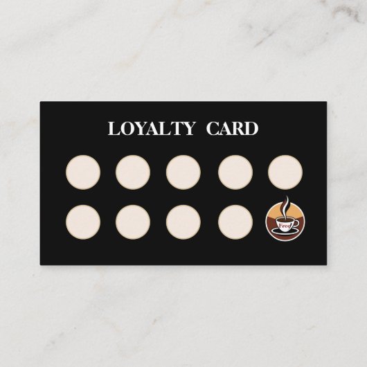 コーヒモダンーの折り畳みロイヤリティスタンプカード 名刺 (裏面)