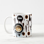 コーヒモダンーの汚れやイニシャル付き画像 コーヒーマグカップ (左)