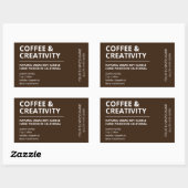 コーヒモダンーの香り茶色のキャンドルラベル 長方形シール (シート)