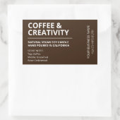 コーヒモダンーの香り茶色のキャンドルラベル 長方形シール (バッグ)