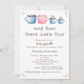 コーヒモダンーをテーマとしたかわいい第2ベビーふりかけ 招待状 (正面)