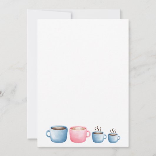 コーヒモダンーをテーマとしたかわいい第2ベビーふりかけ 招待状 (裏面)