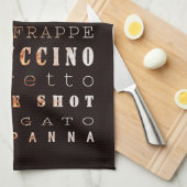 コーヒモダンーエレガントタイプタイポグラフィ キッチンタオル (四つ折り)