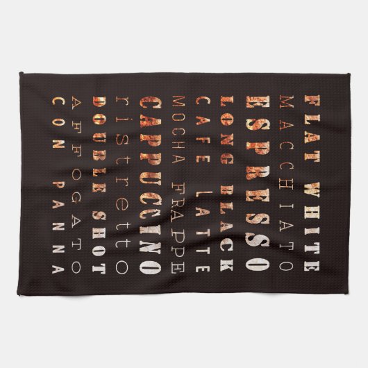 コーヒモダンーエレガントタイプタイポグラフィ キッチンタオル (横)