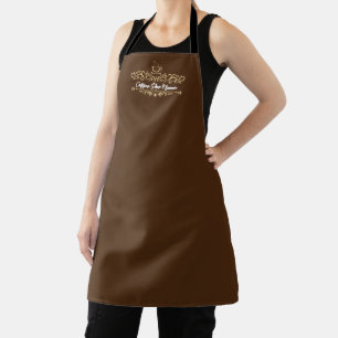 コーヒモダンーカフェショップへようこそパーソナライズ名 エプロン