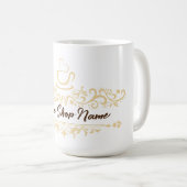 コーヒモダンーカフェベーカリー歓迎カスタムロゴ名 コーヒーマグカップ (正面右)