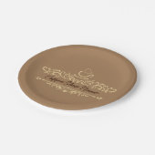 コーヒモダンーカフェベーカリー歓迎カスタムロゴ名 ペーパープレート (アングル)