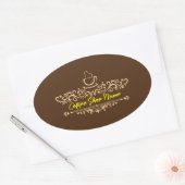 コーヒモダンーカフェベーカリー歓迎カスタムロゴ名 楕円形シール (封筒)