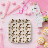 コーヒモダンーショップカフェカフェバリスタスタッフ名 ペーパープレート (パーティー)