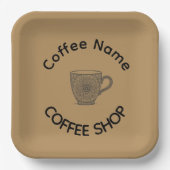 コーヒモダンーショップカフェティーバーカスタムバリスタ ペーパープレート (正面)
