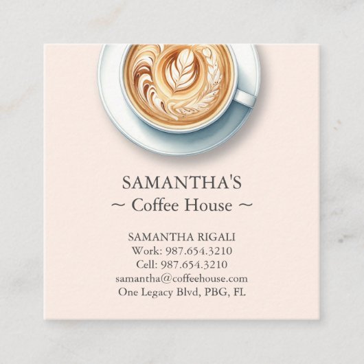 コーヒモダンーショッププロフェッショナル名刺 スクエア名刺 (正面)