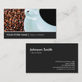 コーヒモダンースタイリッシュカップコーヒー豆カフェ店 名刺 (正面/裏面)