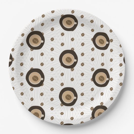コーヒモダンーバー豆ブライダルシャワー ペーパープレート (正面)