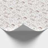 コーヒモダンーパターンの背パーソナライズされた景 ラッピングペーパー (角)