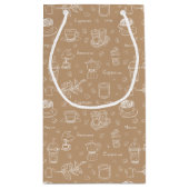 コーヒモダンーパターンパーソナル/ビジネスブラウン スモールペーパーバッグ (裏面)