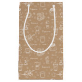 コーヒモダンーパターンパーソナル/ビジネスブラウン スモールペーパーバッグ (正面)