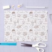 コーヒモダンーパターン 薄葉紙 (クラフト)