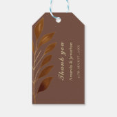 コーヒモダンーブラウンと金ゴールドリーフ結婚式の引き出物 ギフトタグ (裏面)