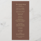 コーヒモダンーブラウンと金ゴールドリーフ結婚式 プログラム (裏面)