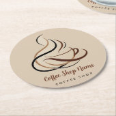 コーヒモダンーミニマルショッププロフェッショナルショップ ラウンドペーパーコースター (アングル)