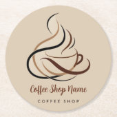 コーヒモダンーミニマルショッププロフェッショナルショップ ラウンドペーパーコースター (正面)