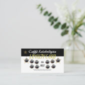 コーヒモダンーロイヤリティカードプロモーション金ゴールドブラック 名刺 (スタンド正面)