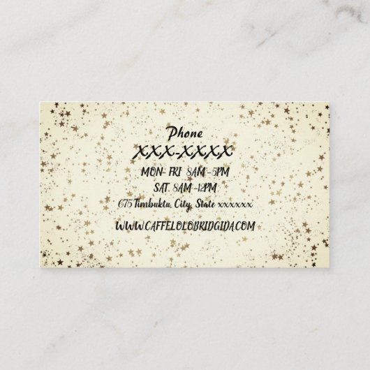 コーヒモダンーロイヤリティカードプロモーション金ゴールドブラック 名刺 (裏面)