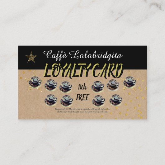 コーヒモダンー店ロイヤリティ営業ロイヤリティカード 名刺 (正面)