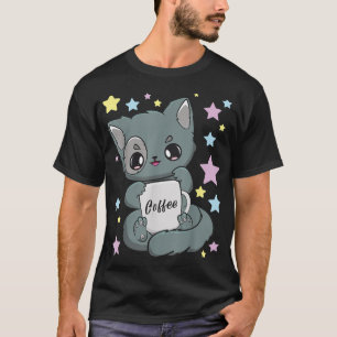 コーヒヤミかわいいチビ(小さくかわいく書いた感じ)アニメキャットモカフェアリーケイ Tシャツ