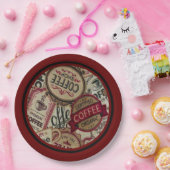 コーヒラベルのコラージュ ペーパープレート (パーティー)