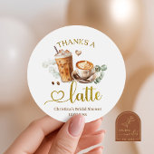 コーヒーありがとうタグ ラテの感謝 ラウンドシール