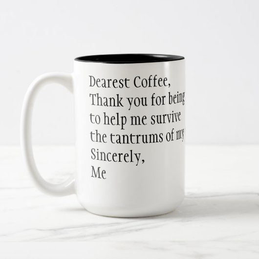 コーヒーありがとう ツートーンマグカップ (左)