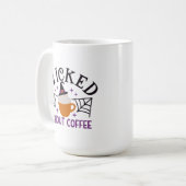 コーヒーおかしなハロウィーンのない悪い コーヒーマグカップ (正面左)