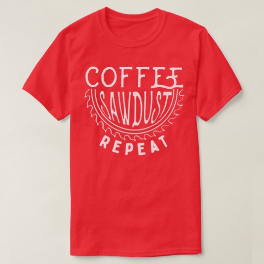 コーヒーおがくずのリピート Tシャツ (デザイン正面)