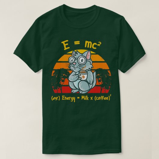コーヒーおたく数式先生コーヒーマグ猫K Tシャツ (デザイン正面)