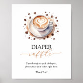 コーヒーおむつラッフル赤ちゃんシャワーゲーム ポスター (正面)
