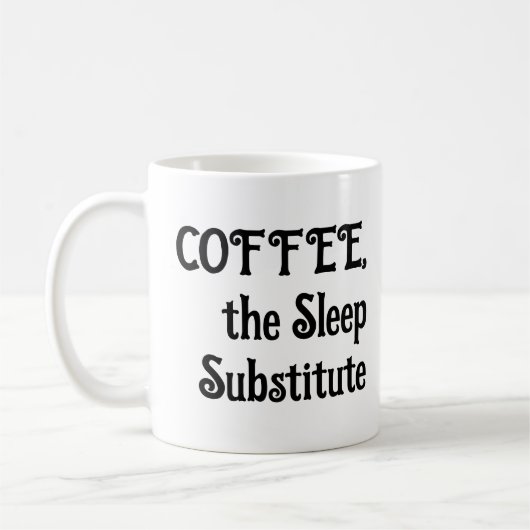 コーヒーおもしろいで睡眠代用品を詰める コーヒーマグカップ (左)