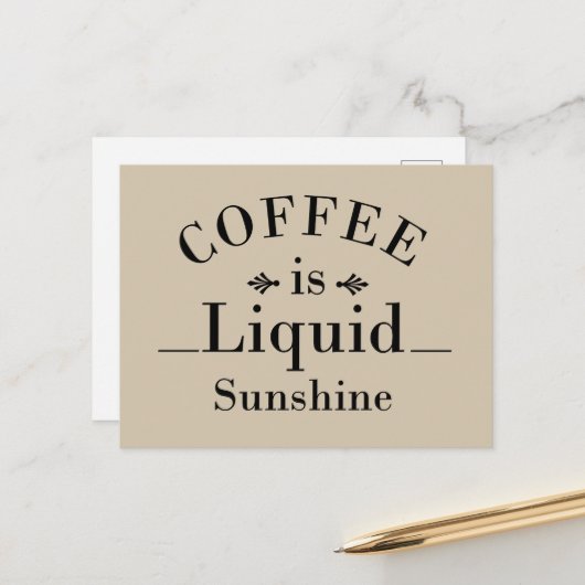 コーヒーおもしろいについてのことわざを飲む シーズンポストカード (正面/裏面インサイチュ)