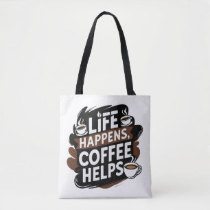 コーヒーおもしろいの才能のあるバッグ- Life Occues Coffee トートバッグ