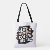 コーヒーおもしろいの才能のあるバッグ- Life Occues Coffee トートバッグ (裏面)