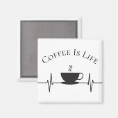コーヒーおもしろいはライフハートビートノベルティ マグネット (正面/裏面)
