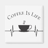 コーヒーおもしろいはライフハートビートノベルティ マグネット (正面)