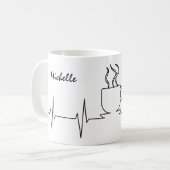 コーヒーおもしろいはライフEKG コーヒーマグカップ (正面左)