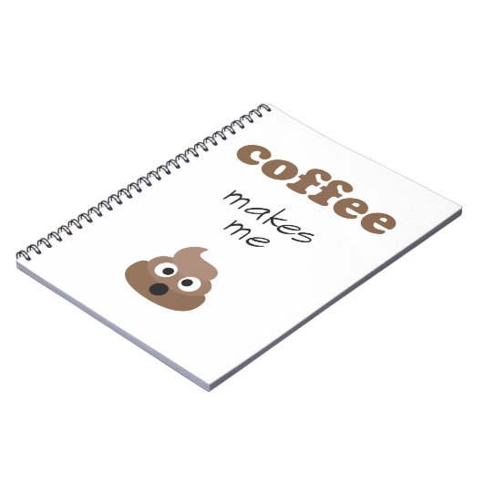 コーヒーおもしろいは私に絵文字のウンチを作る ノートブック (左側)