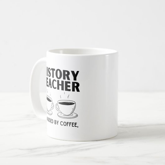 コーヒーおもしろいを使った歴史先生 コーヒーマグカップ (正面左)