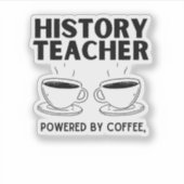 コーヒーおもしろいを使った歴史先生 シール (正面)