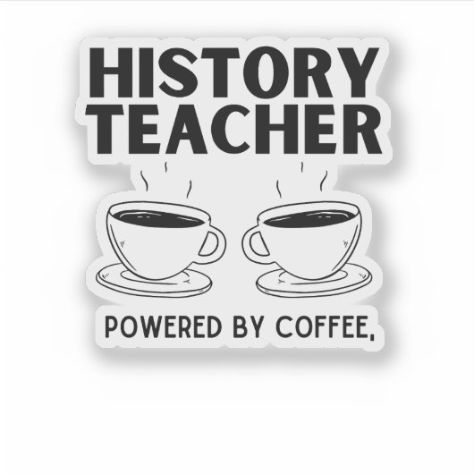 コーヒーおもしろいを使った歴史先生 シール (正面)