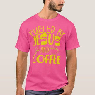 コーヒーおもしろいイエスの贈り物カフェイン愛好家によって燃料 Tシャツ