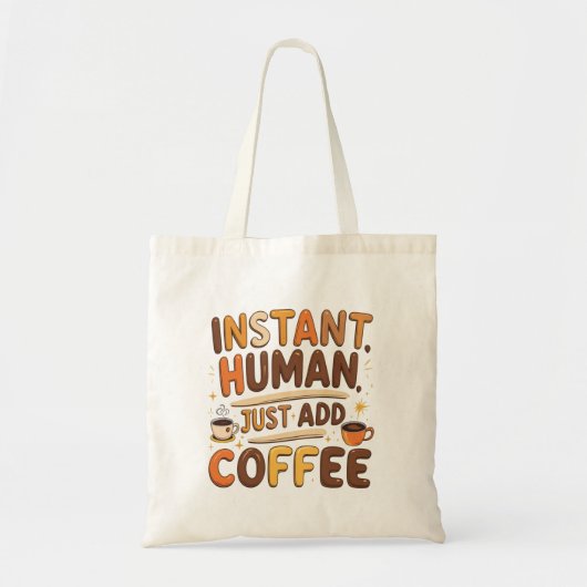 コーヒーおもしろいギフト即効人間デザイン トートバッグ (正面)